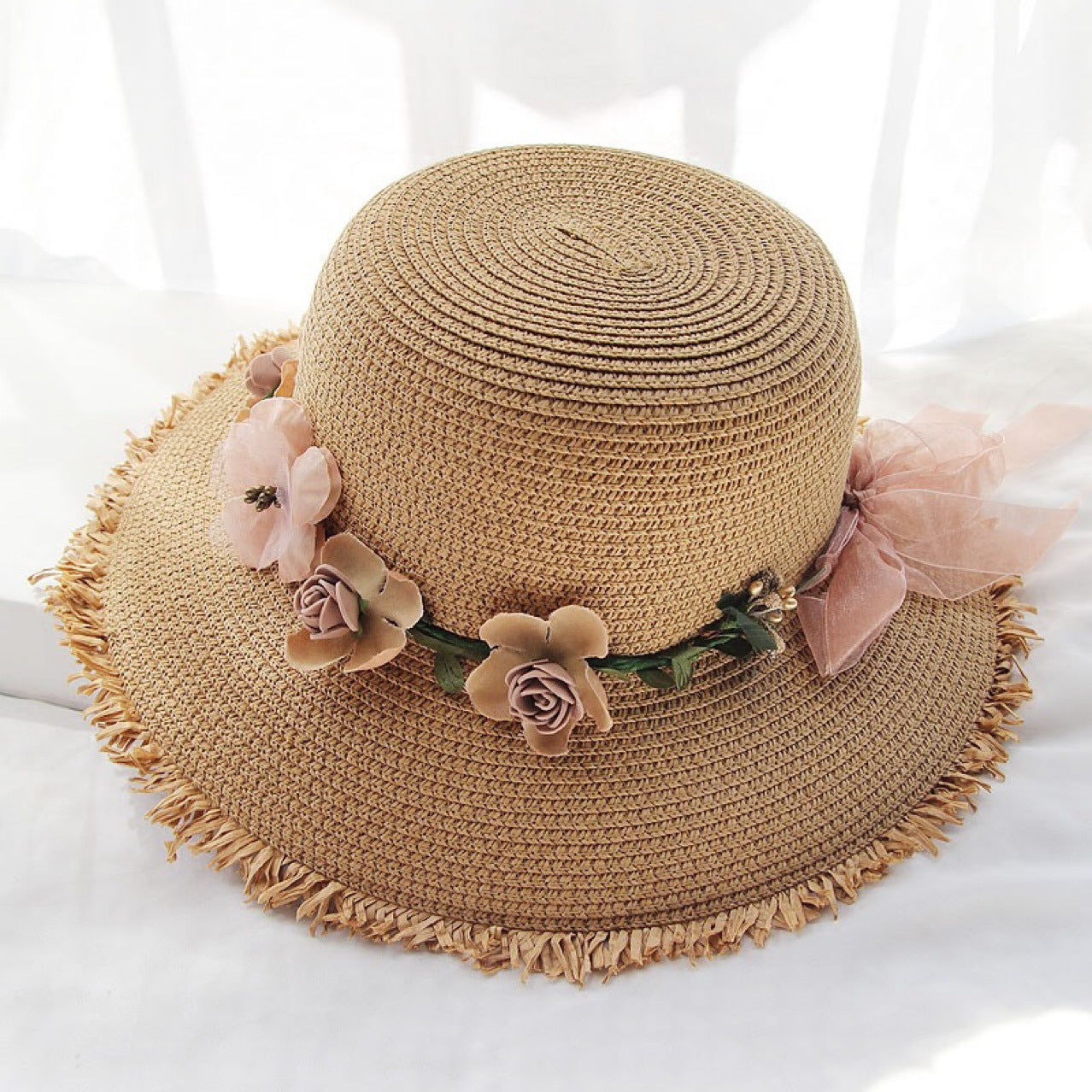 Flower Garland Straw Hat