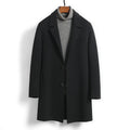 Worsted Wool Mid-length Slim-fit Top Coat Black Bazaare Mart Wool Top Coat