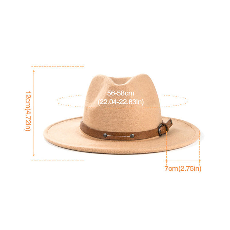 PU Buckled Hatband Cowboy Hat