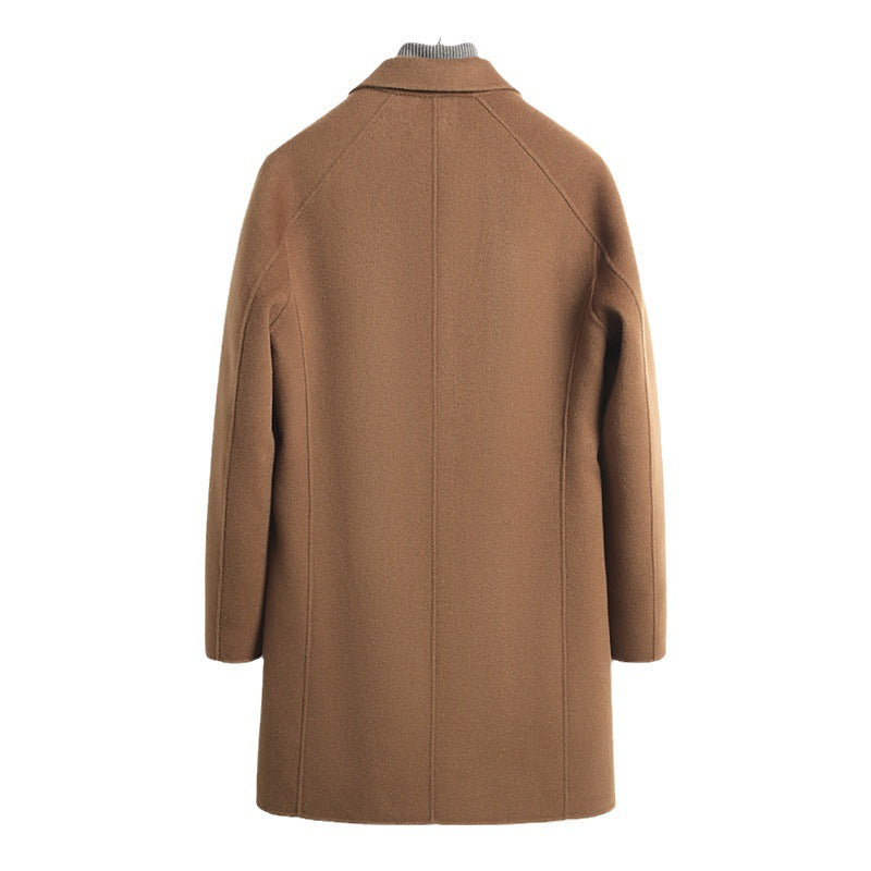 Worsted Wool Mid-length Slim-fit Top Coat
