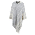 Striped Knit Fringe Poncho Apricot F CJ Dropshipping Poncho