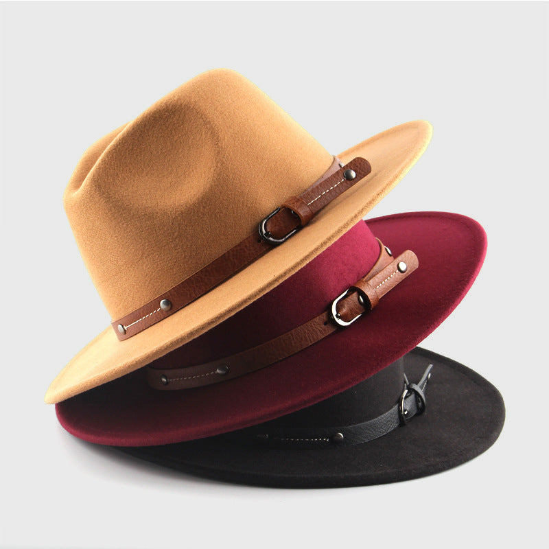 PU Buckled Hatband Cowboy Hat
