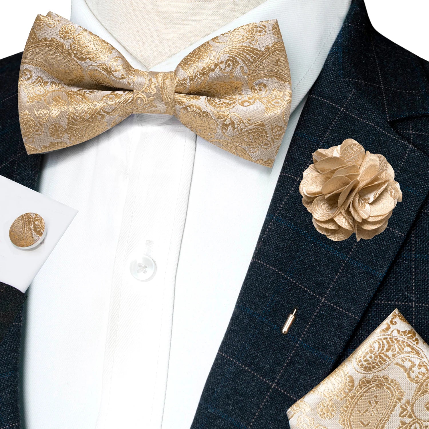 Paisley Jacquard Bow Tie 4pc Set Bazaare Mart Paisley Jacquard Bow Tie 4pc Set