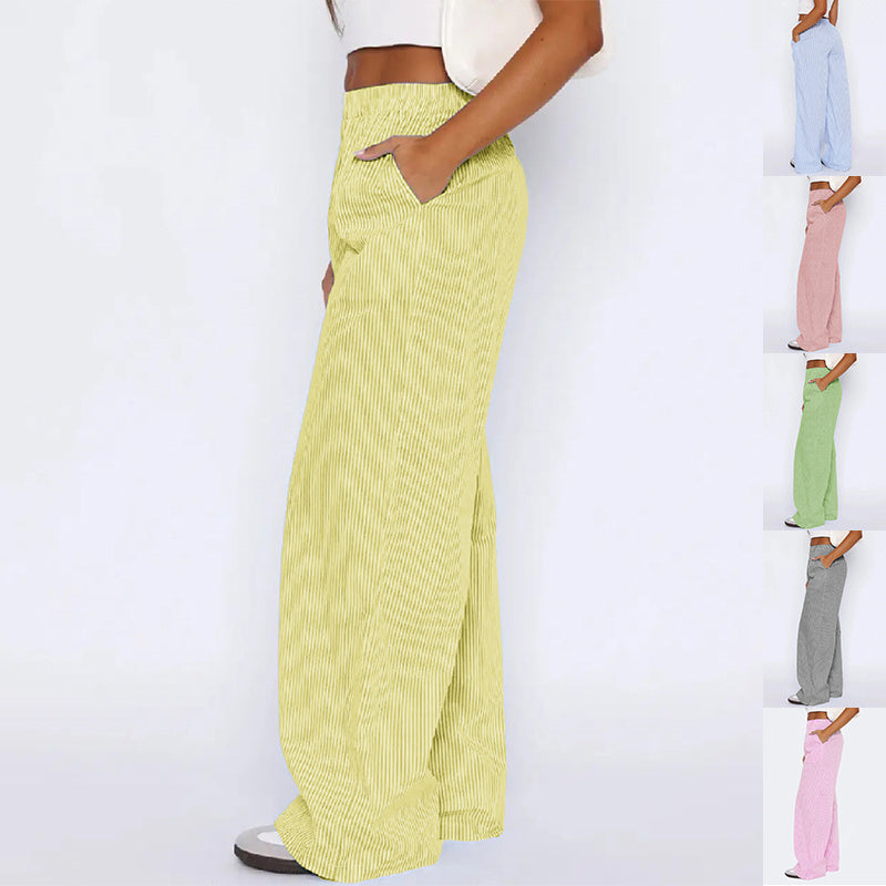 Pin Striped Wide Straight Leg Pants 