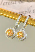Platinum-Plated 2 Carat Yellow Moissanite Drop Earrings Yellow White One Size Bazaare Mart Platinum-Plated 2 Carat Moissanite Drop Earrings