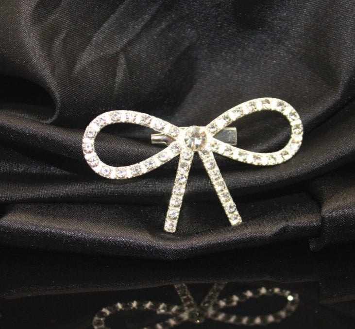 Rhinestone Bow Brooch