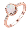 Rose Gold Round Halo Opal Ring Rose Gold Bazaare Mart Fashion Ring
