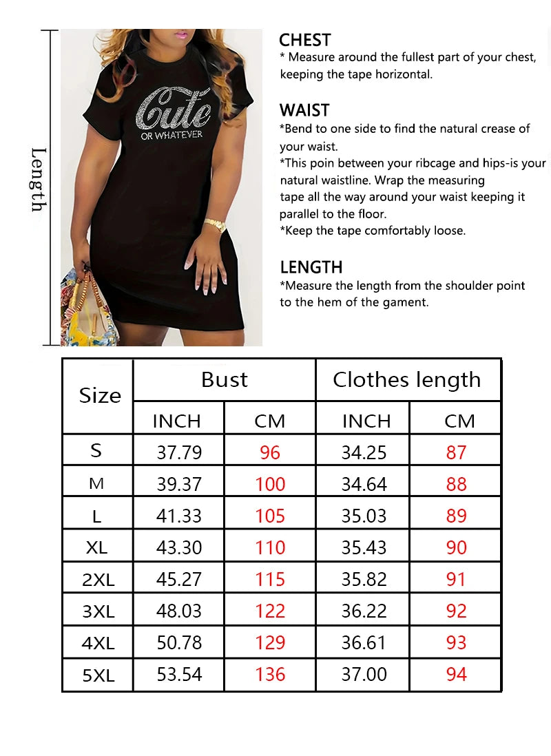 Plus Size Women's Summer Music Festival Pattern Sporty Casual Letter Print Fashionable 07 Printed Jersey Tenniscore Dress Bazaare Mart