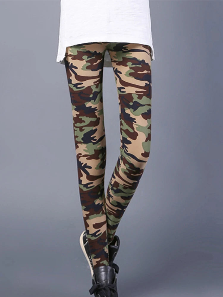 Women's Printed Leggings – Stretch Ankle-Length Fashion Leggings with Unique Pattern Designs PD113Camo 2 Bazaare Mart Leggings