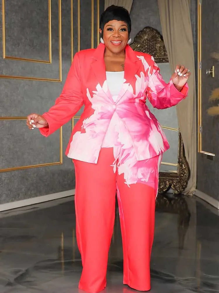 Elegant Floral Pant Suit
