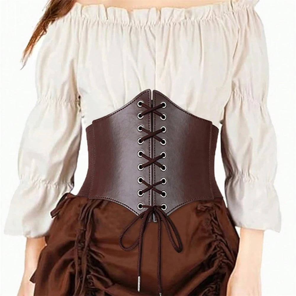 Retro PU Leather Underbust Corset Bazaare Mart Retro PU Leather Underbust Corset