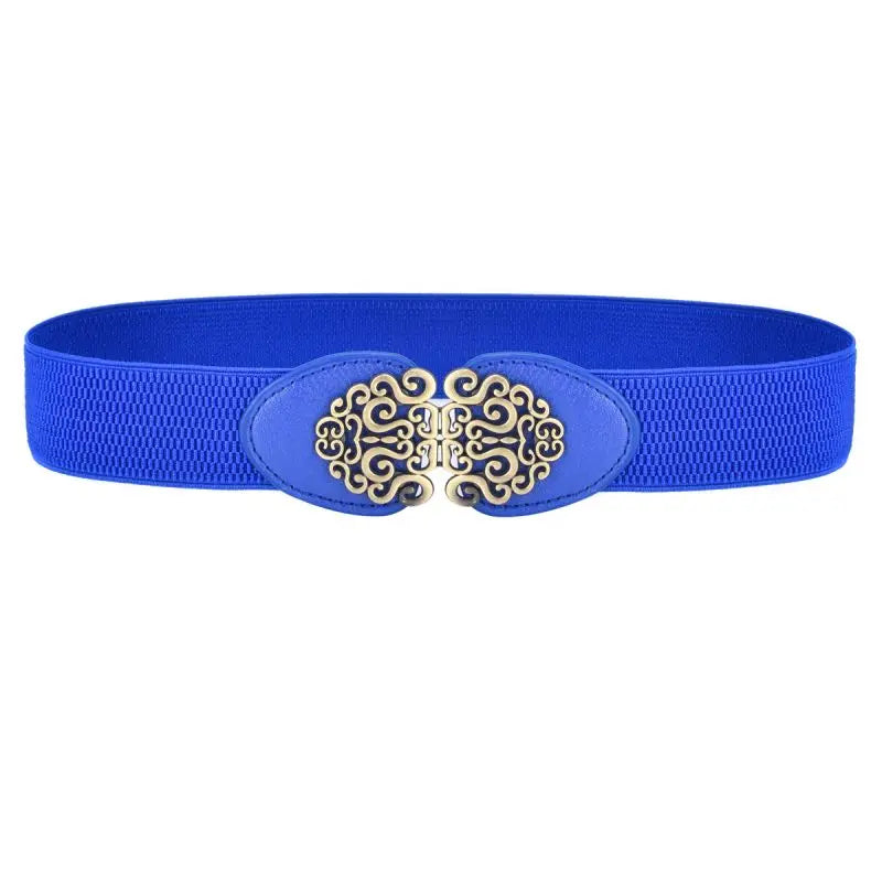 Women's Retro Stretch Belt 4YF-5 blue Bazaare Mart Belt