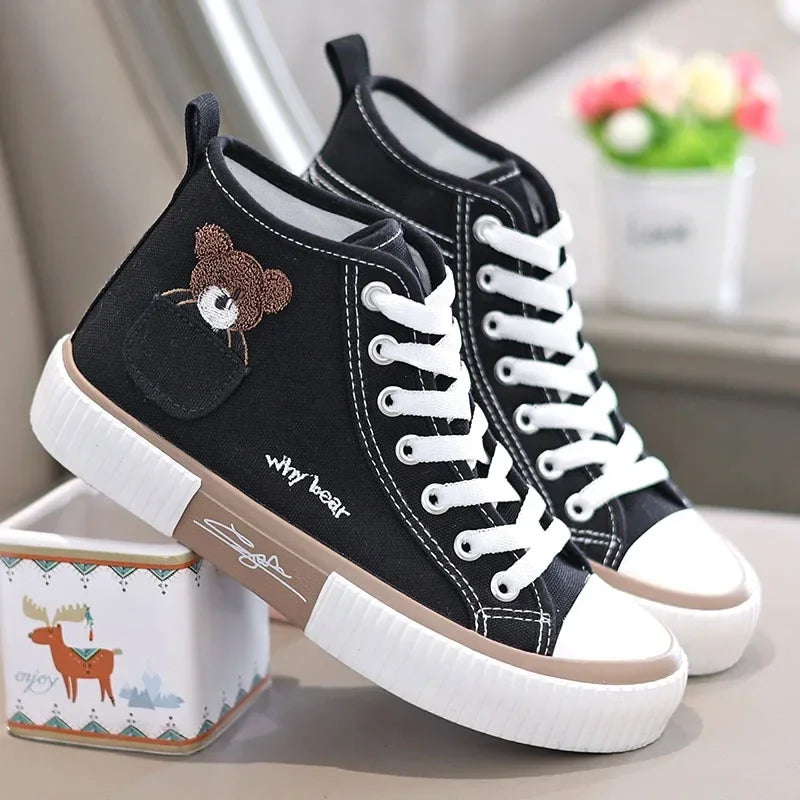 Cute Bear High Top Sneakers
