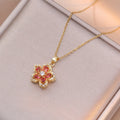 Romantic CZ Flower Pendant Necklace 1 Bazaare Mart Romantic CZ Flower Pendant Necklace