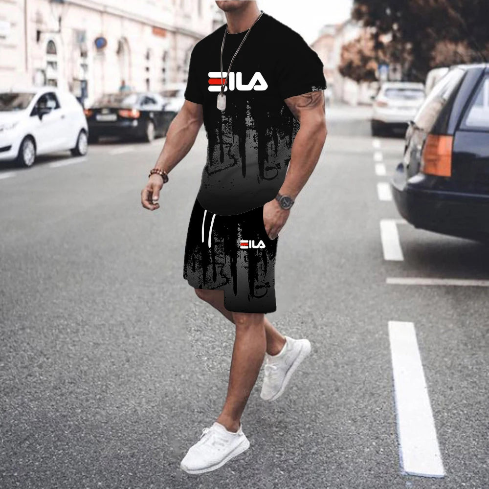EILA Color Block Shorts Set