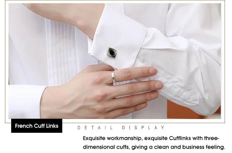 Classic Winged Collar French Cuff Dress Shirt