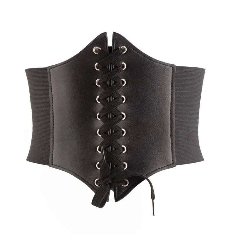 Wide PU Leather Corset Belt Bazaare Mart Wide PU Leather Corset Belt