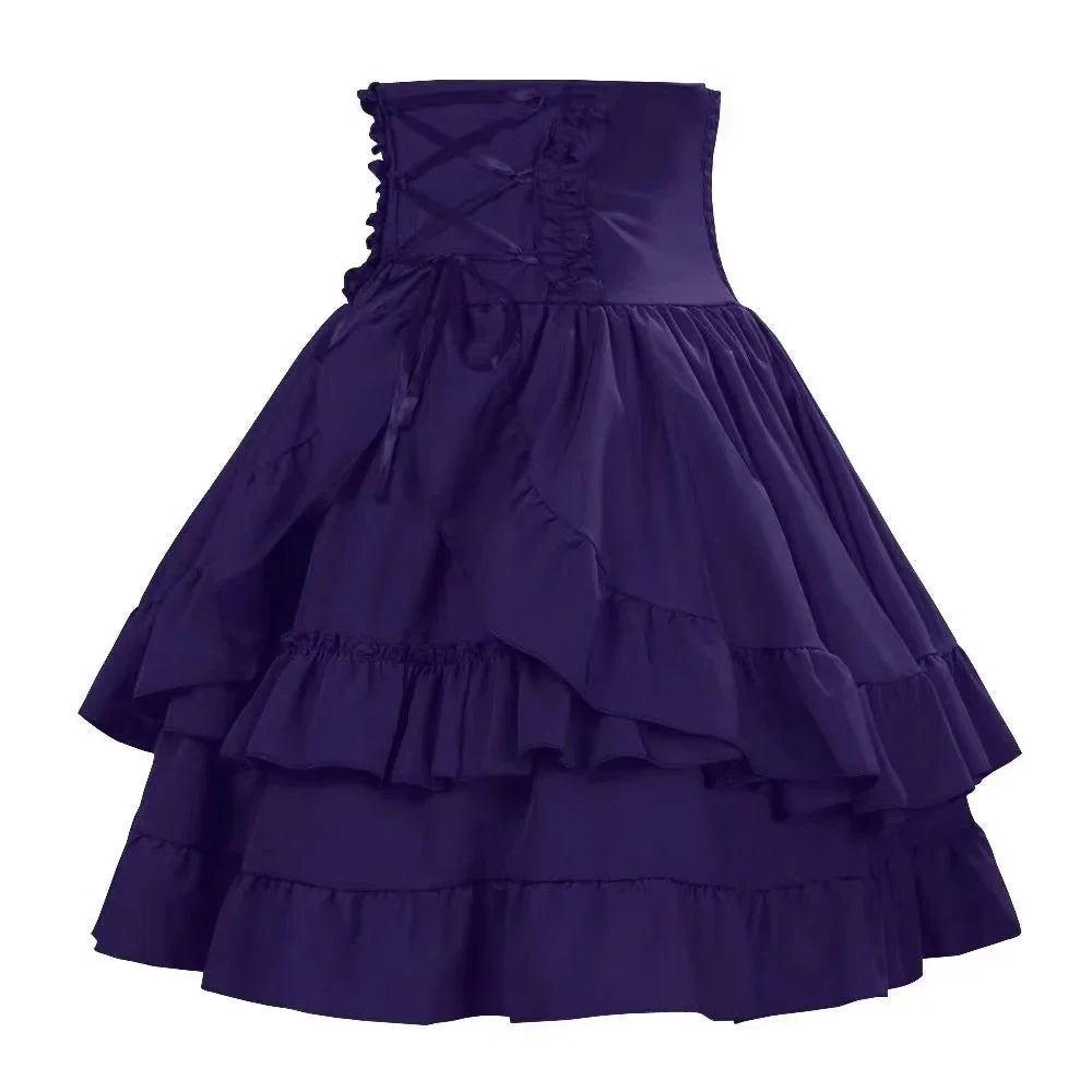 Gothic Retro Lolita Skirt Purple Short Skirt Bazaare Mart Lolita Skirt