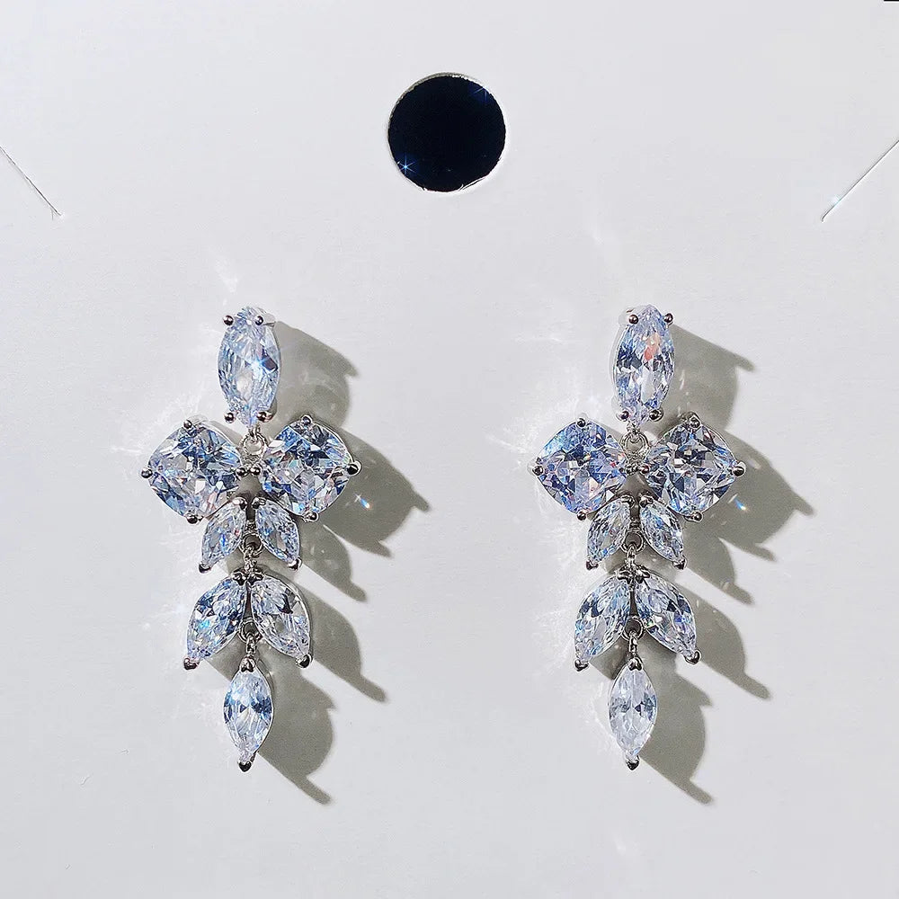 Glamorous Special Occasion CZ Earrings Bazaare Mart Rhinestone Earrings