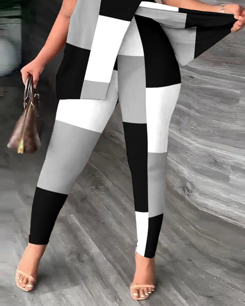 Women's Two-Piece Ruffle Sleeve Top & Pants Set