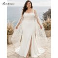 Plus Size Custom Color Mermaid Wedding Dress – Bridal Gown with High Slit China Mainland Bazaare Mart Wedding Gown