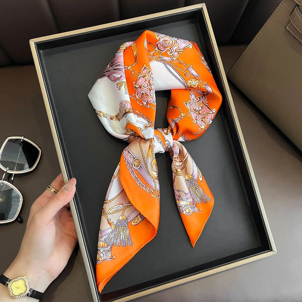 Pashmina Silk Scarf JNC893-01 70X70cm Bazaare Mart Silk Scarf