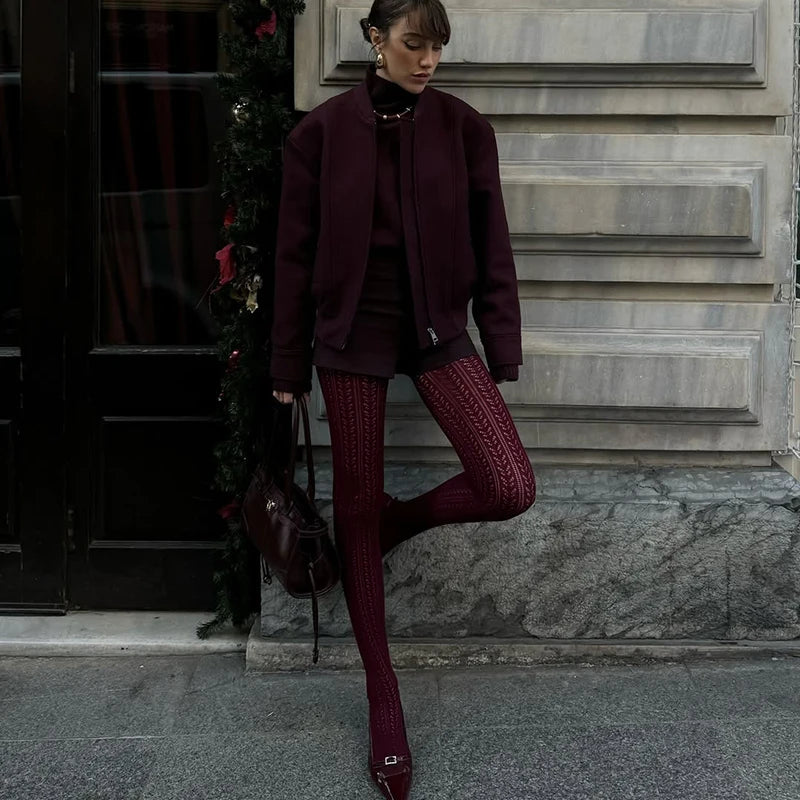 Lolita Vintage Hollow Out Tights Bazaare Mart Knit Tights