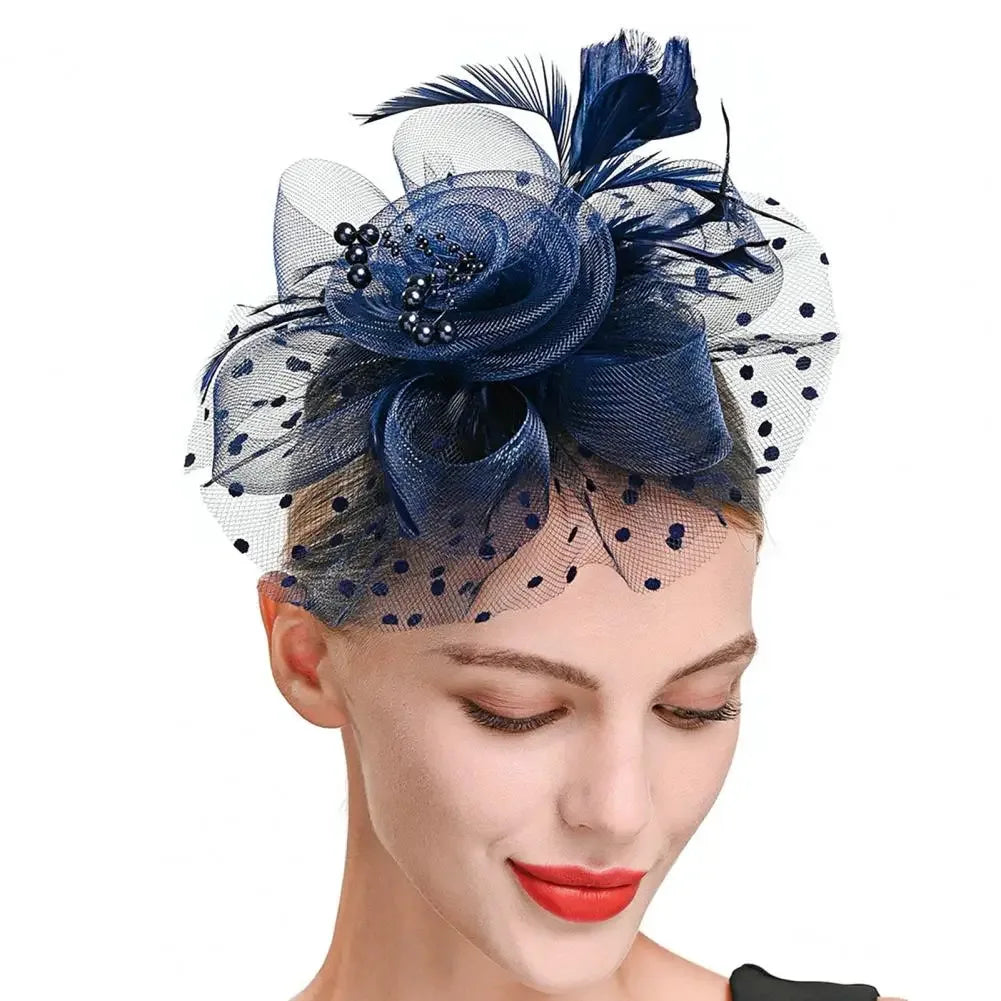 Mesh Dot Fascinator Hat