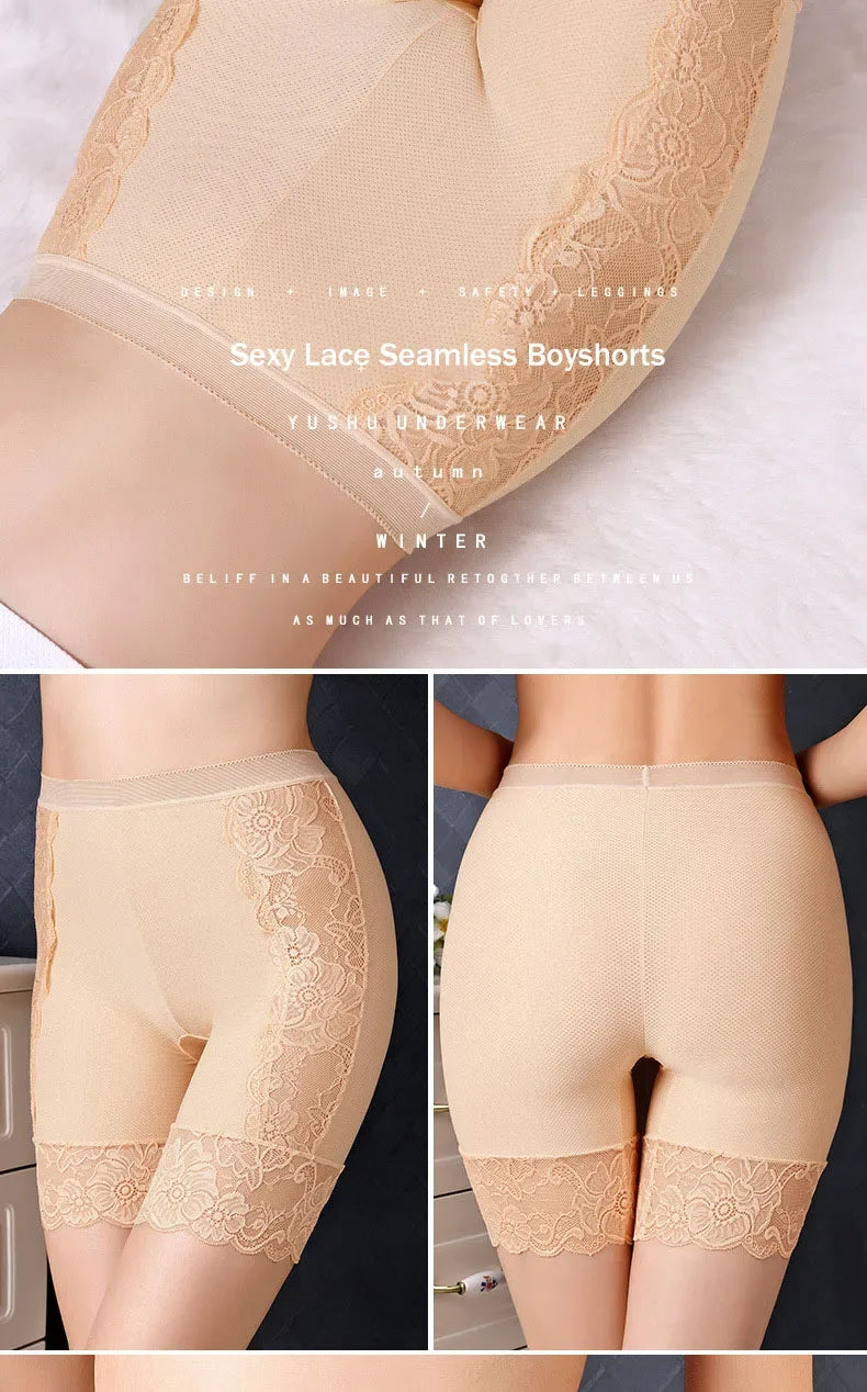 Plus Size Lacy Anti-Chafing Slip Shorts for Women – Lace Thigh Saver Under Dress Shorts Bazaare Mart Girdle