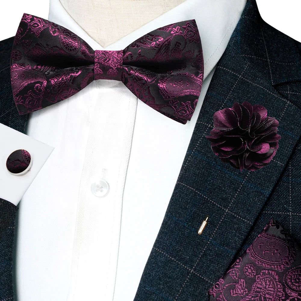Paisley Jacquard Bow Tie 4pc Set Bazaare Mart Paisley Jacquard Bow Tie 4pc Set