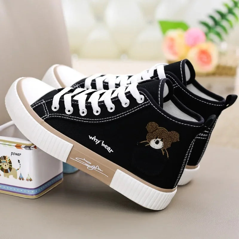 Cute Bear High Top Sneakers