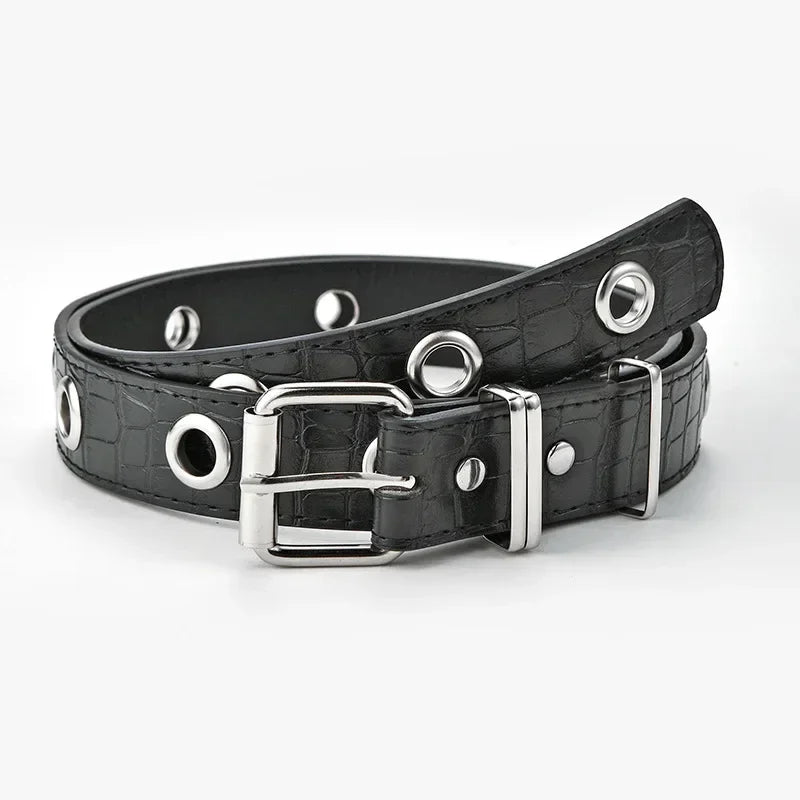 Y2K Rivet Punk Wide Belt D 105CM Bazaare Mart Y2K Rivet Punk Wide Belt