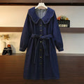 Dark Blue Denim Collared Button Up Dress Blue Bazaare Mart Denim Dress
