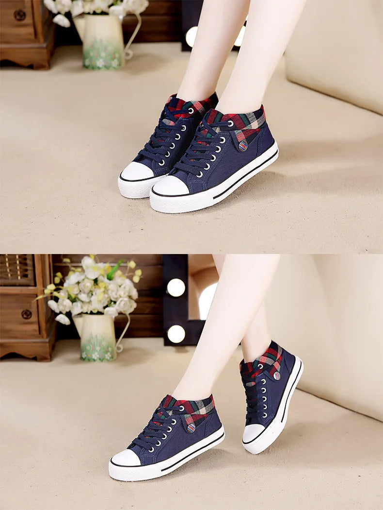 Plaid Low Top Sneakers