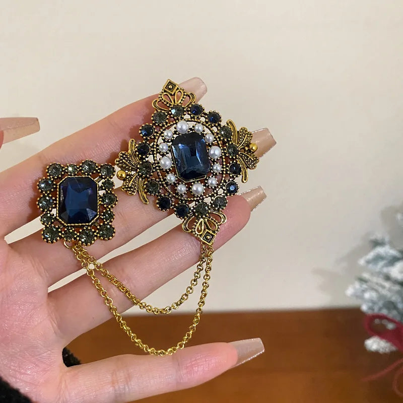 Double Retro Chained Brooch Bazaare Mart Double Retro Chained Brooch