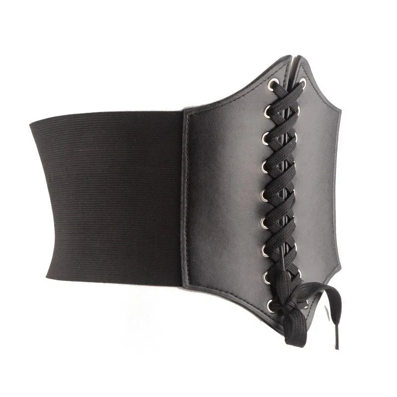 Wide PU Leather Corset Belt Bazaare Mart Wide PU Leather Corset Belt