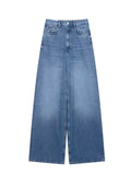 Denim Puff Sleeve Shirt & Wide Leg Jeans