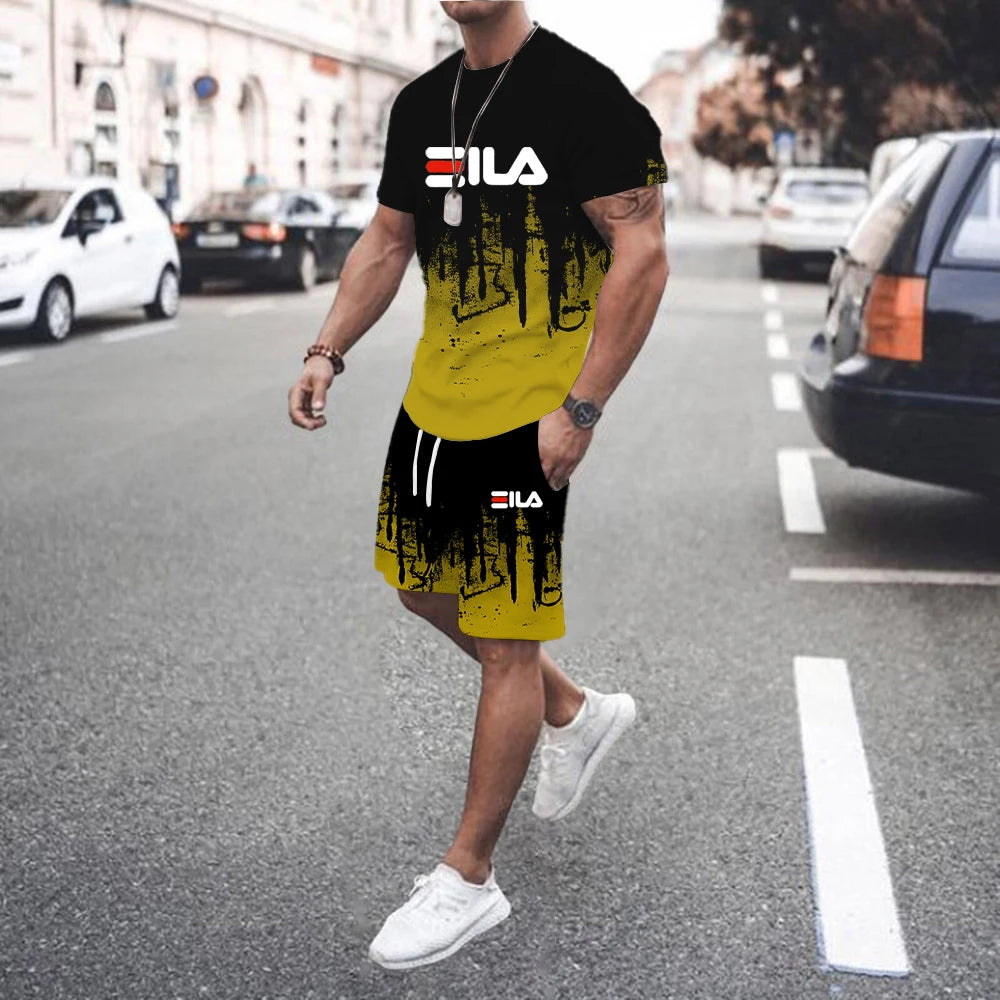 EILA Color Block Shorts Set