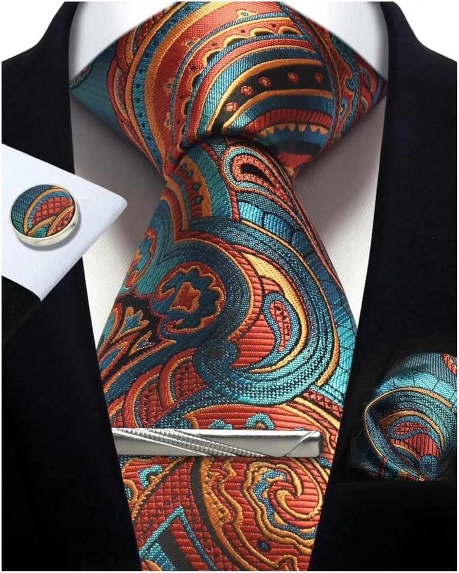 Silk Paisley 4pc Necktie Set