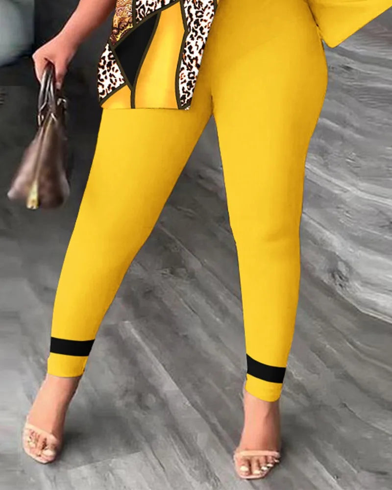 Women's Two-Piece Ruffle Sleeve Top & Pants Set