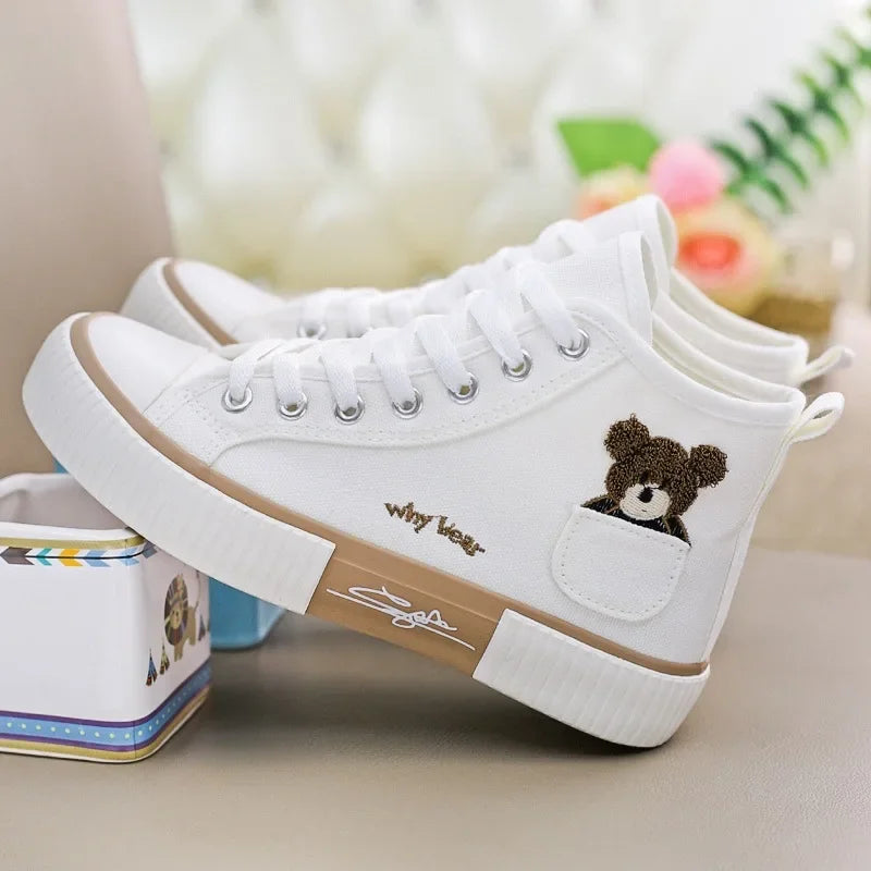 Cute Bear High Top Sneakers
