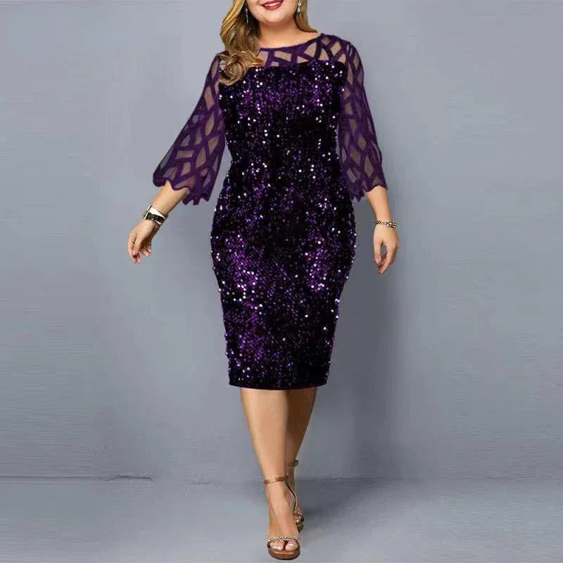 Elegant Sequin Plus Size Dress Bazaare Mart Elegant Sequin Plus Size Dress