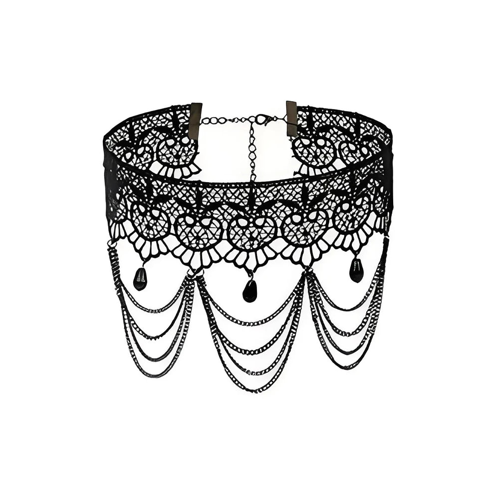 Neo-Gothic Black Lace Choker NXLS17 Bazaare Mart Black Lace Choker