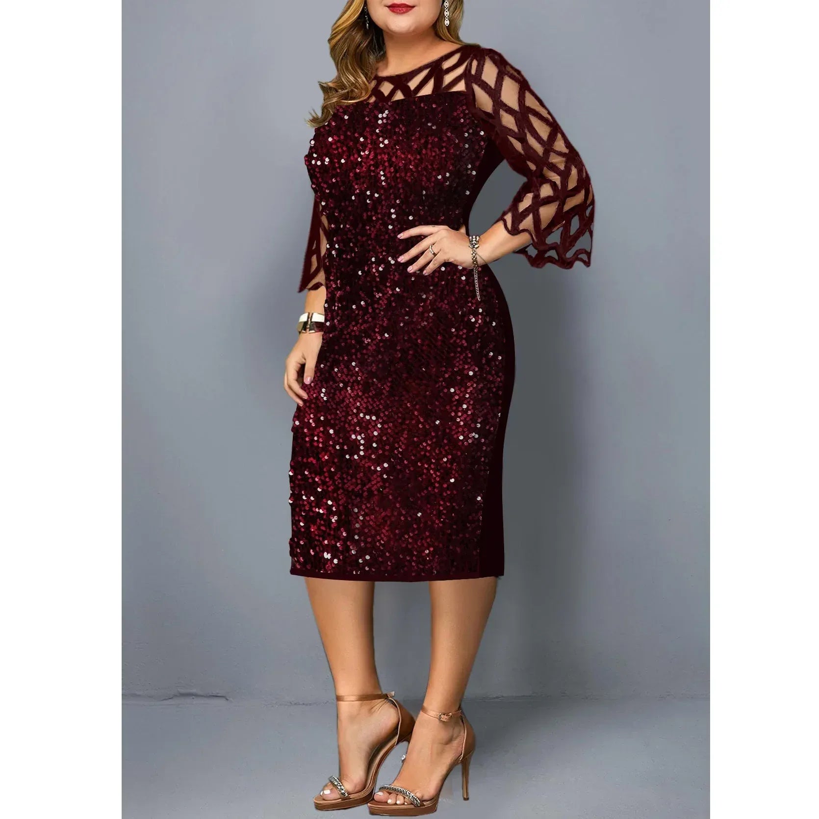 Elegant Sequin Plus Size Dress Bazaare Mart Elegant Sequin Plus Size Dress
