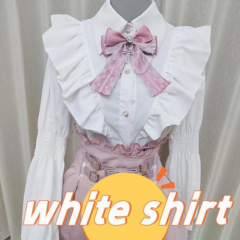 Women's Kawaii Lolita Blouse – Japanese-Inspired Peter Pan Collar Shirt with Lace & Bow Details 4 shirt Bazaare Mart Blouse