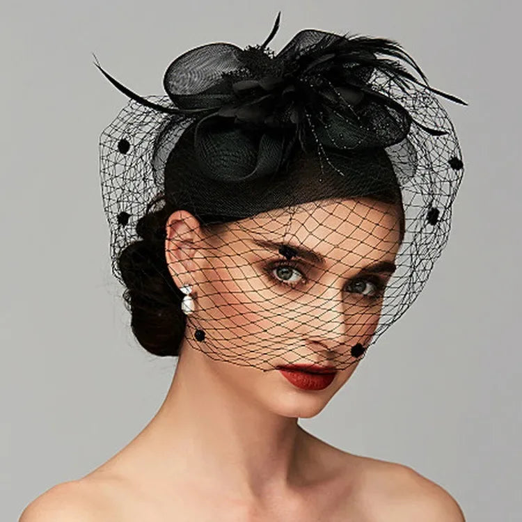 Mesh Veiled Flower Fascinators