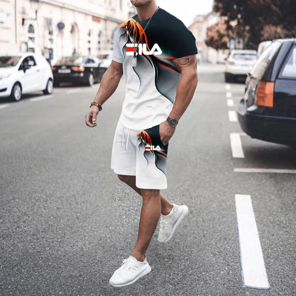 EILA Color Block Shorts Set