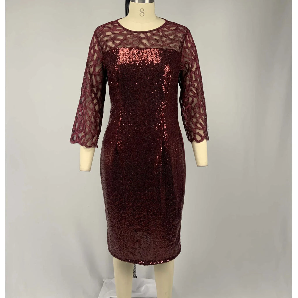 Elegant Sequin Plus Size Dress Bazaare Mart Elegant Sequin Plus Size Dress