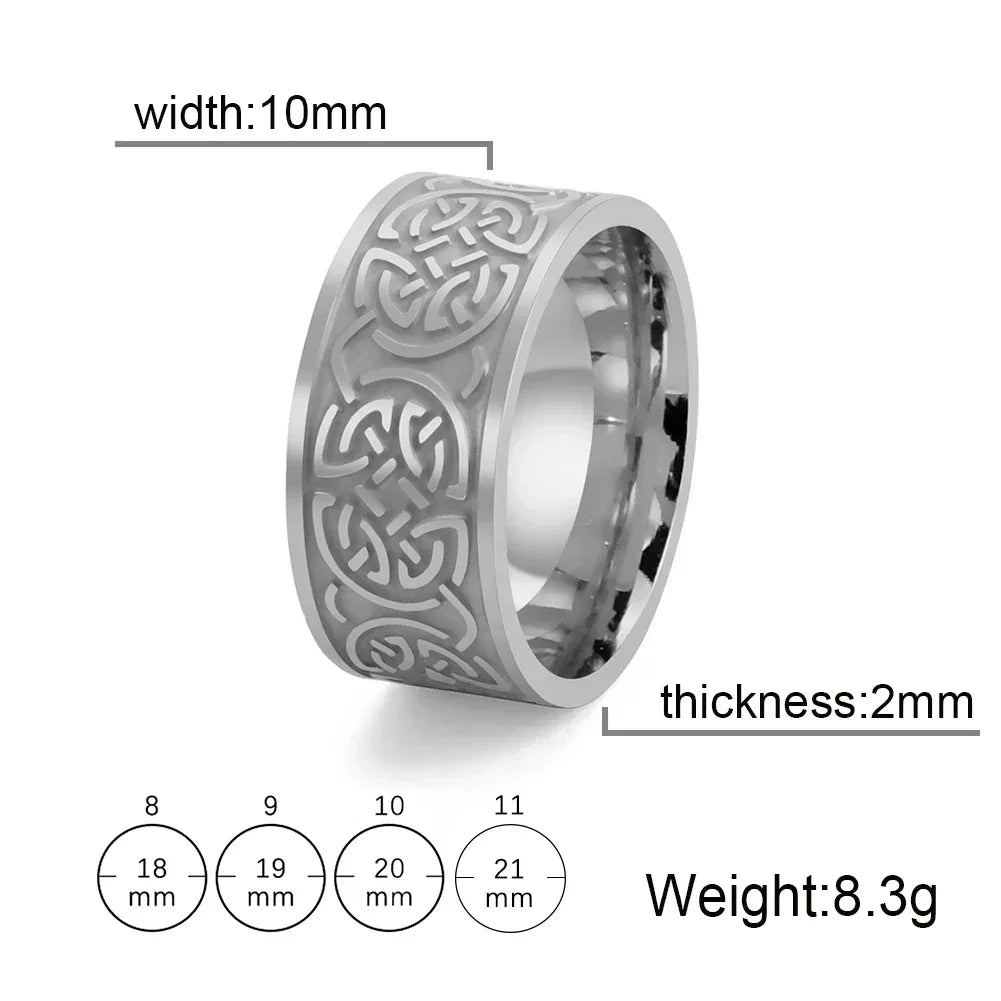 Stainless Steel Vintage Nordic Celtic Knot Rings for Men - Bazaare Mart