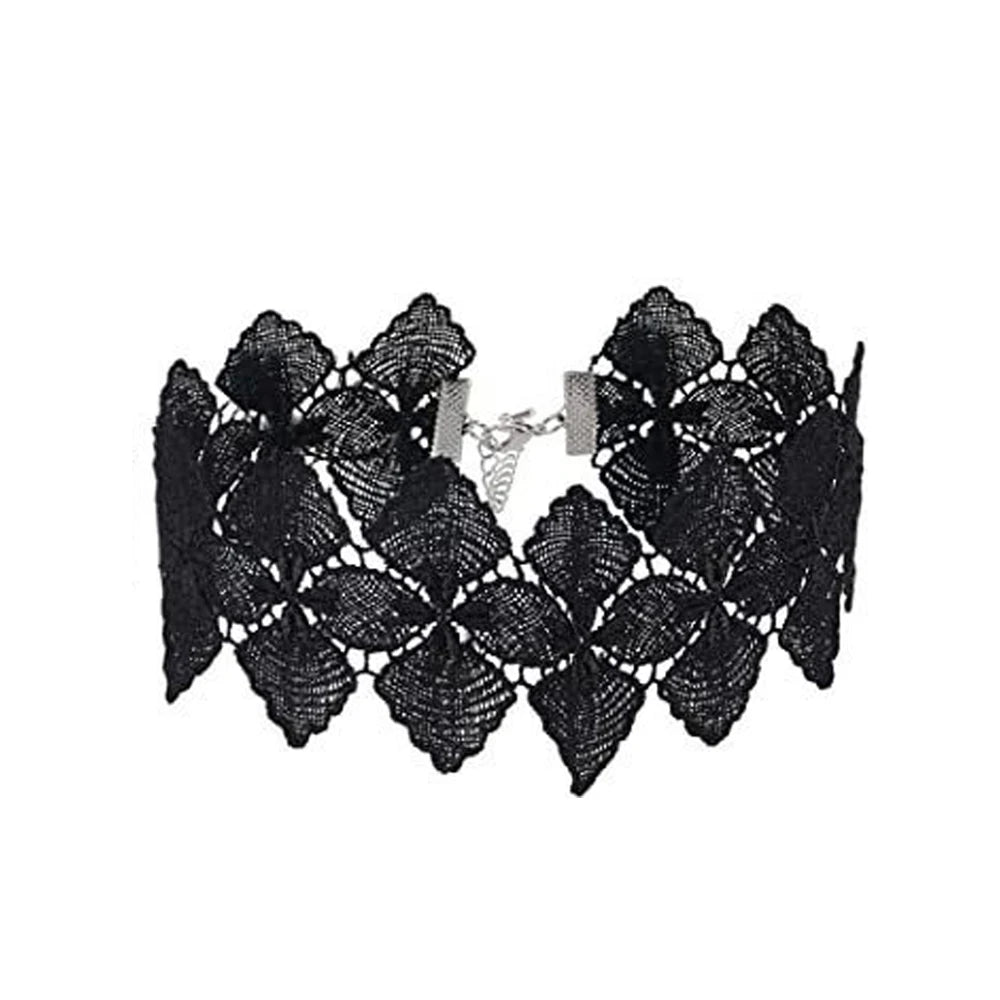Neo-Gothic Black Lace Choker NXLS15 Bazaare Mart Black Lace Choker